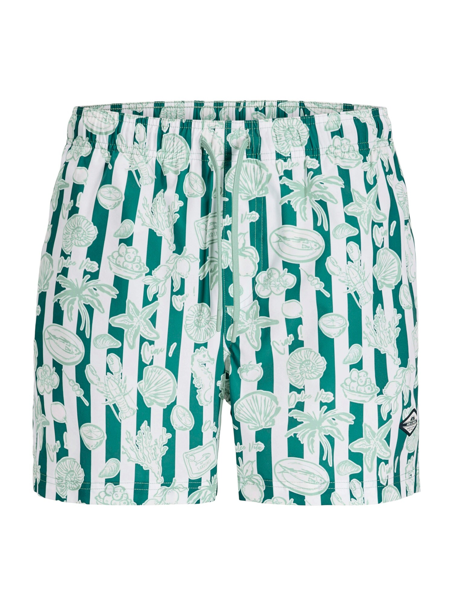 JACK & JONES Șorturi de baie 'JPSTMAUI'  verde mentă / verde pastel / alb