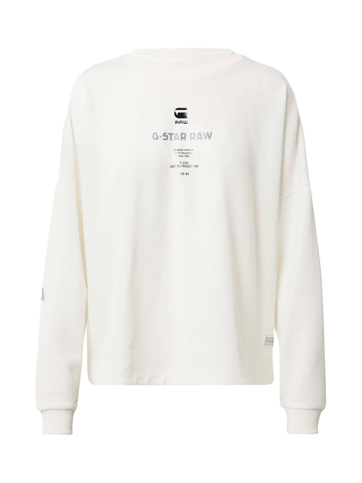 G-Star RAW Megztinis be užsegimo  balta / juoda / sidabrinė