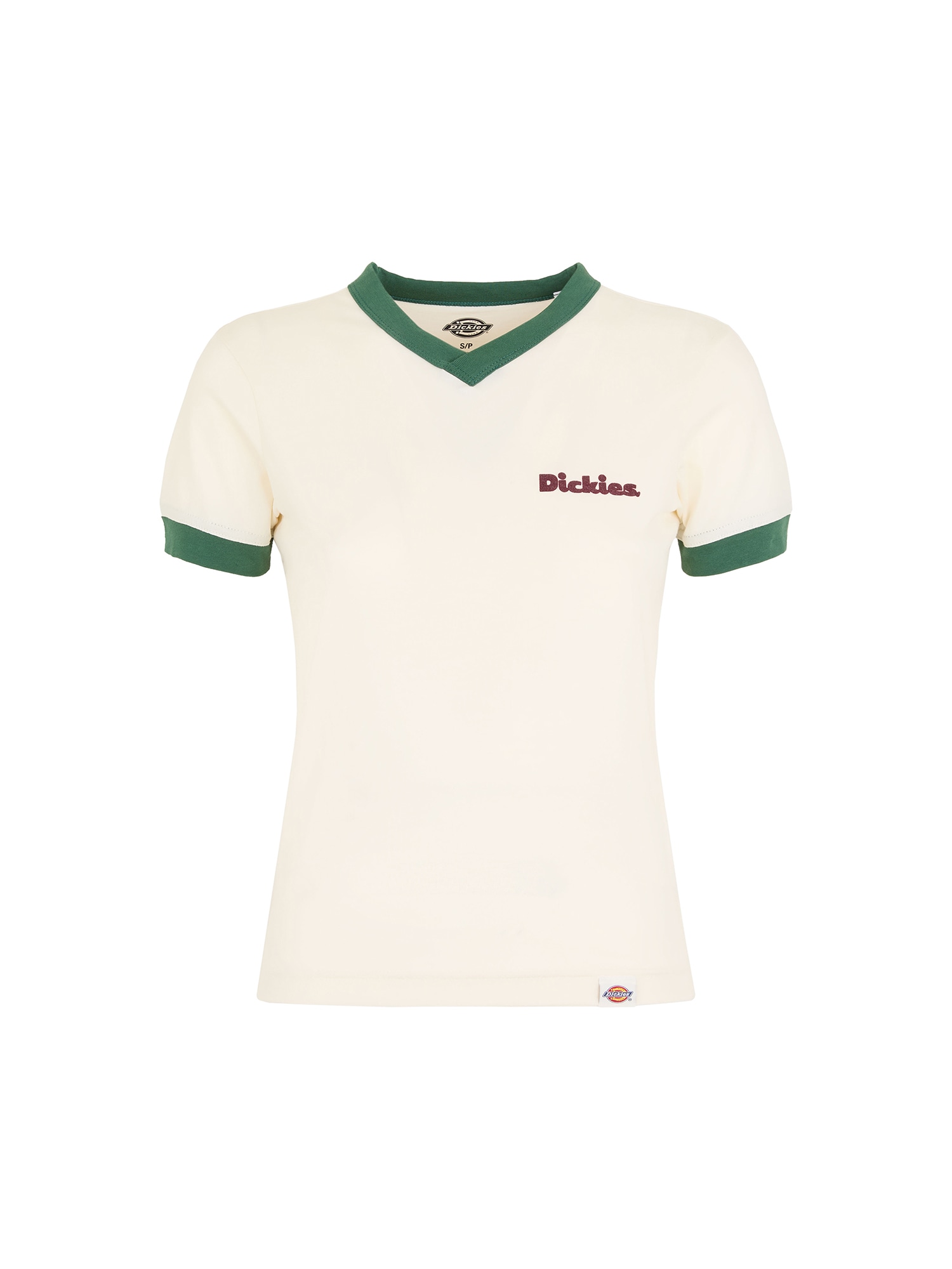 DICKIES Tricou Slayden Ringer  bej deschis / verde pin