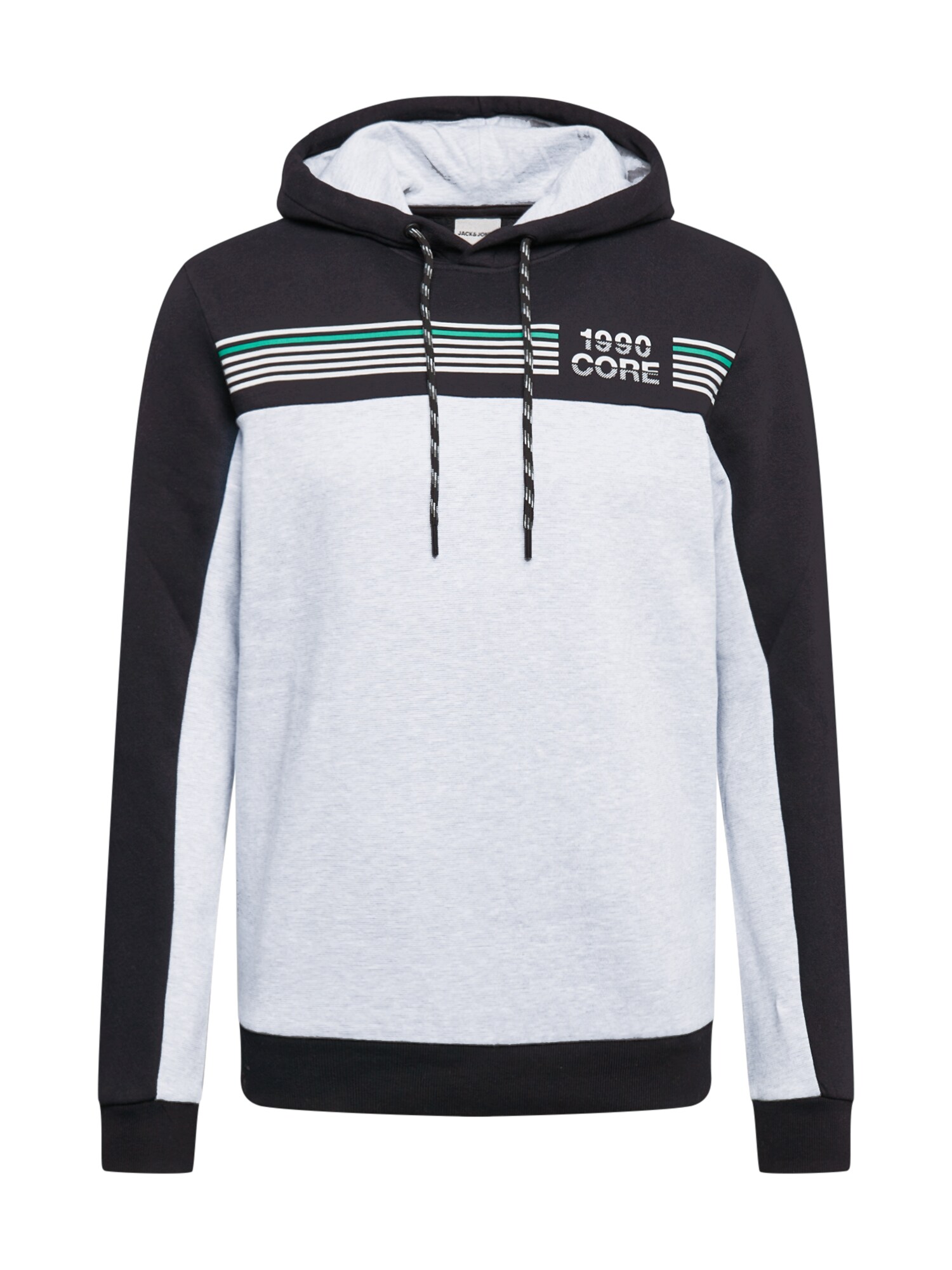 JACK & JONES Megztinis be užsegimo 'Cargo'  juoda / balta