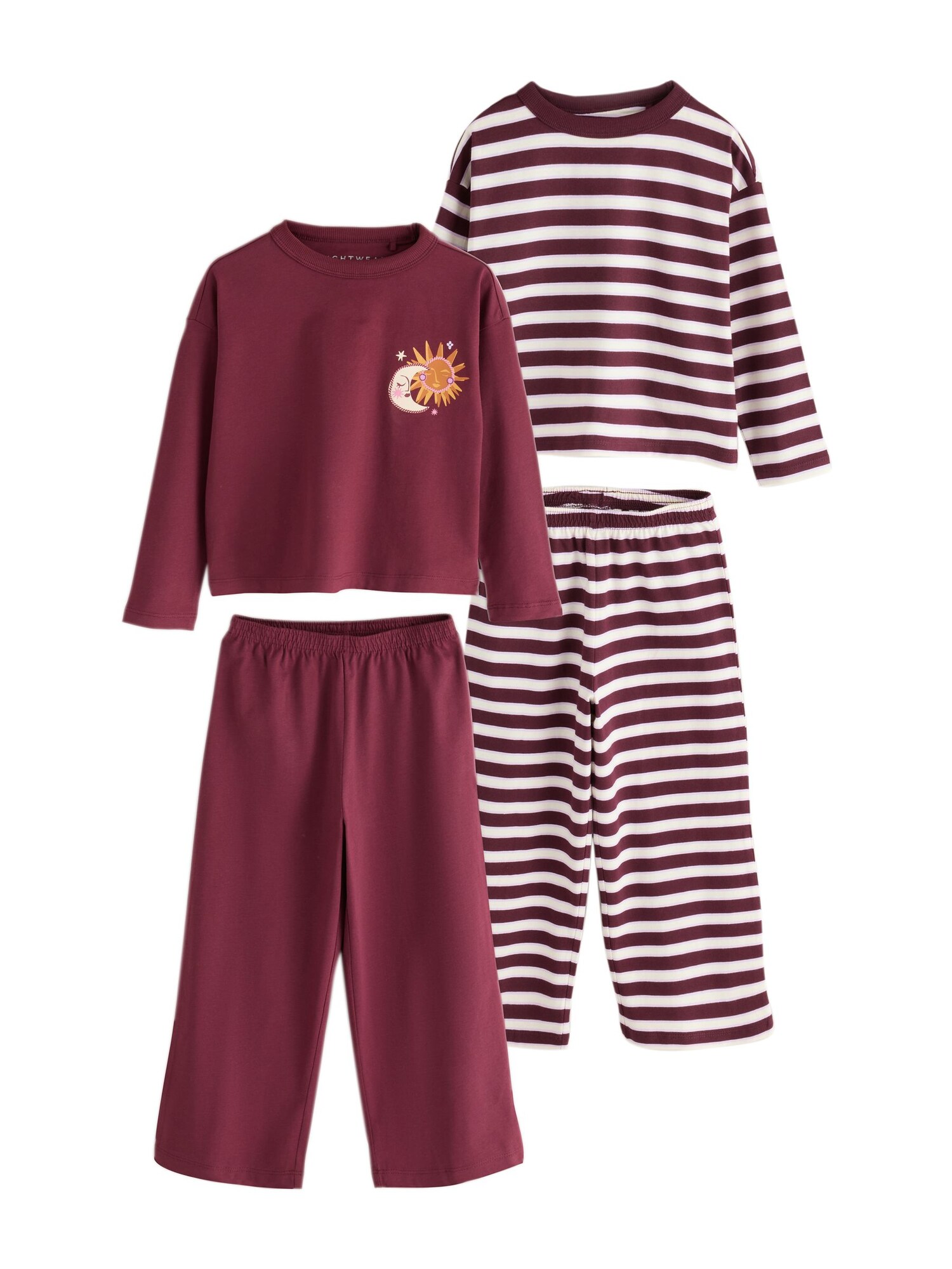 Next Pijamale portocaliu închis / roșu burgundy / alb