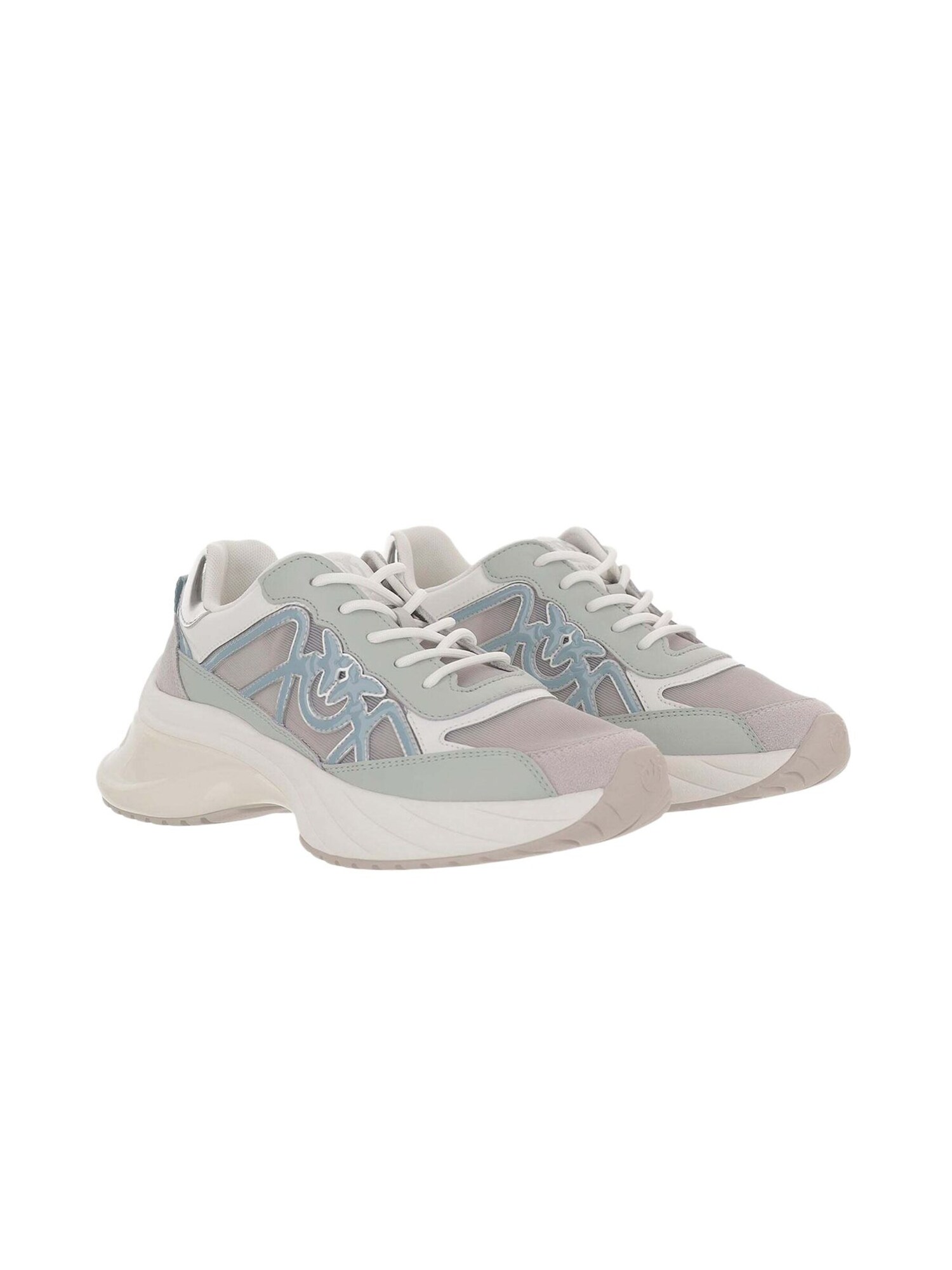 PINKO Zapatillas deportivas bajas 'Ariel 33 - Sneaker Calf Leather/Net/Cow Suede' azul claro – imagen 2