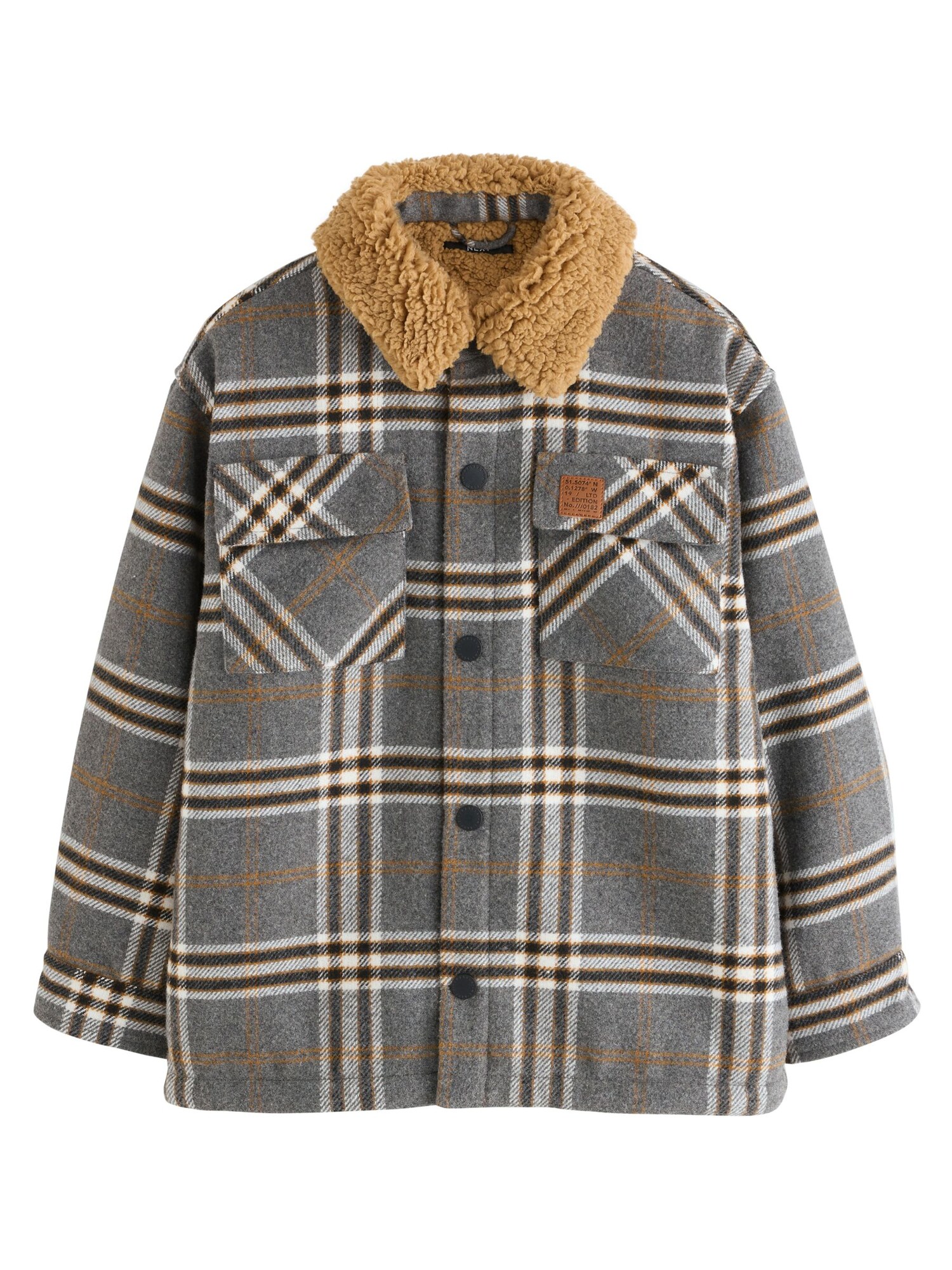 Next Geacă de primăvară-toamnă  castaniu / gri / negru / alb