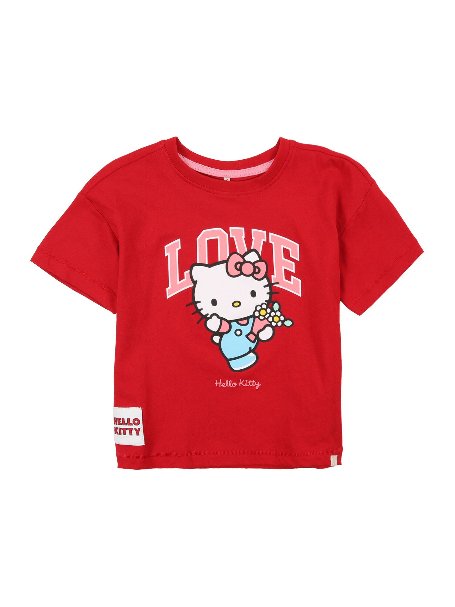 Only Mini Tricou 'KMGKITTY'  roz / roșu / negru / alb