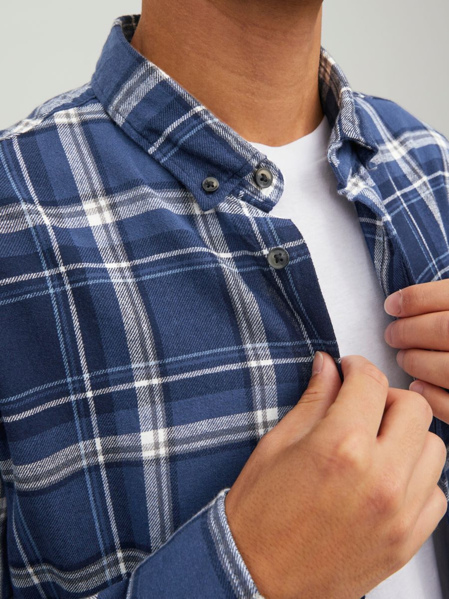 JACK & JONES Košeľa 'JJClassic' námornícka modrá / dymovo modrá / biela (obrázok 5)