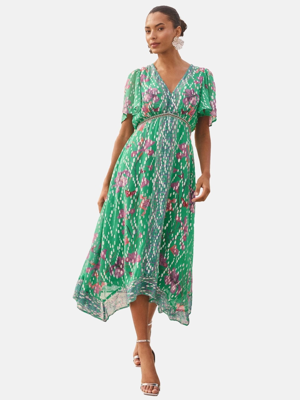 Sommarklänning grön / lila / rosé