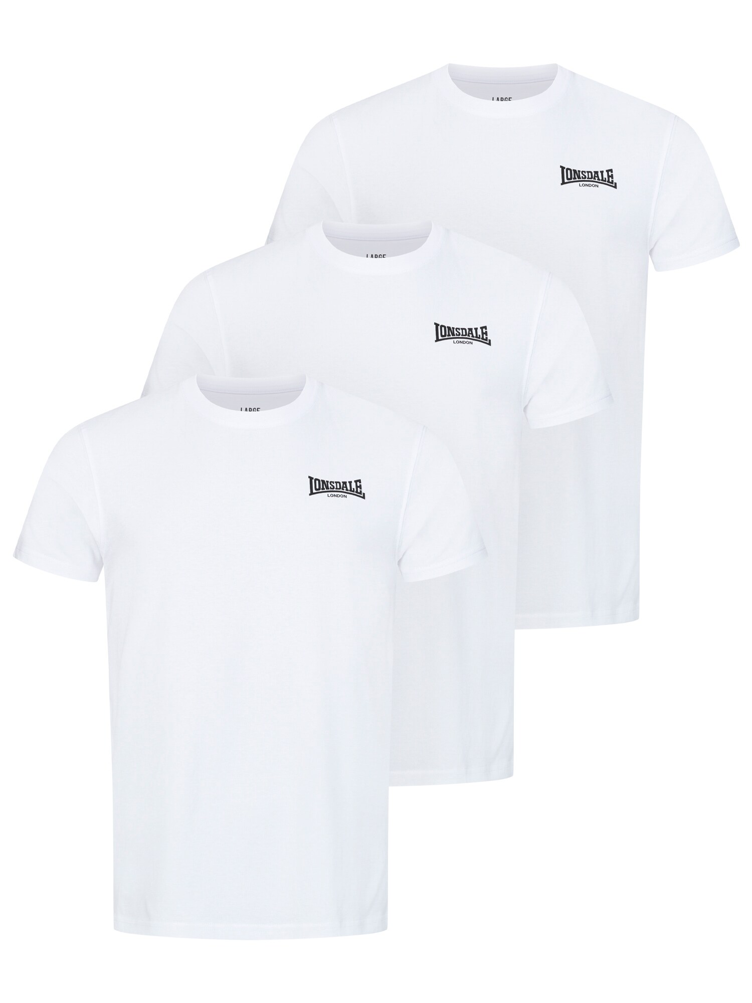 LONSDALE Tricou 'Roscommon'  negru / alb