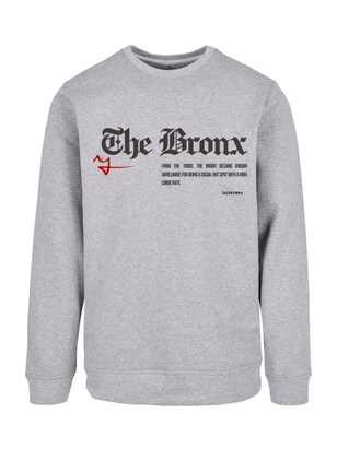 F4NT4STIC Sweatshirt ‘The Bronx’ Grijs gemêleerd / Donkerrood / Zwart