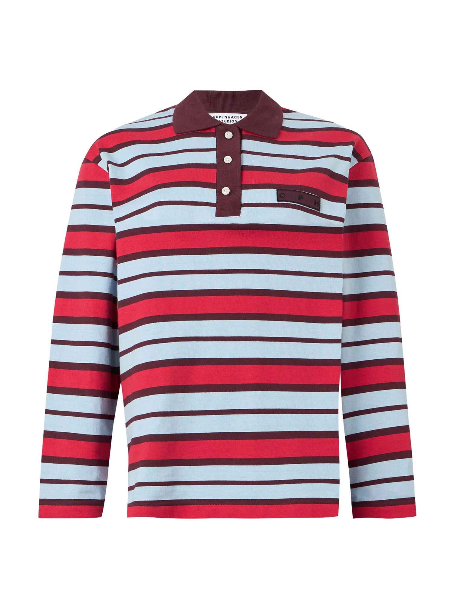 Copenhagen Studios Tricou  albastru deschis / roșu bordeaux / sângeriu