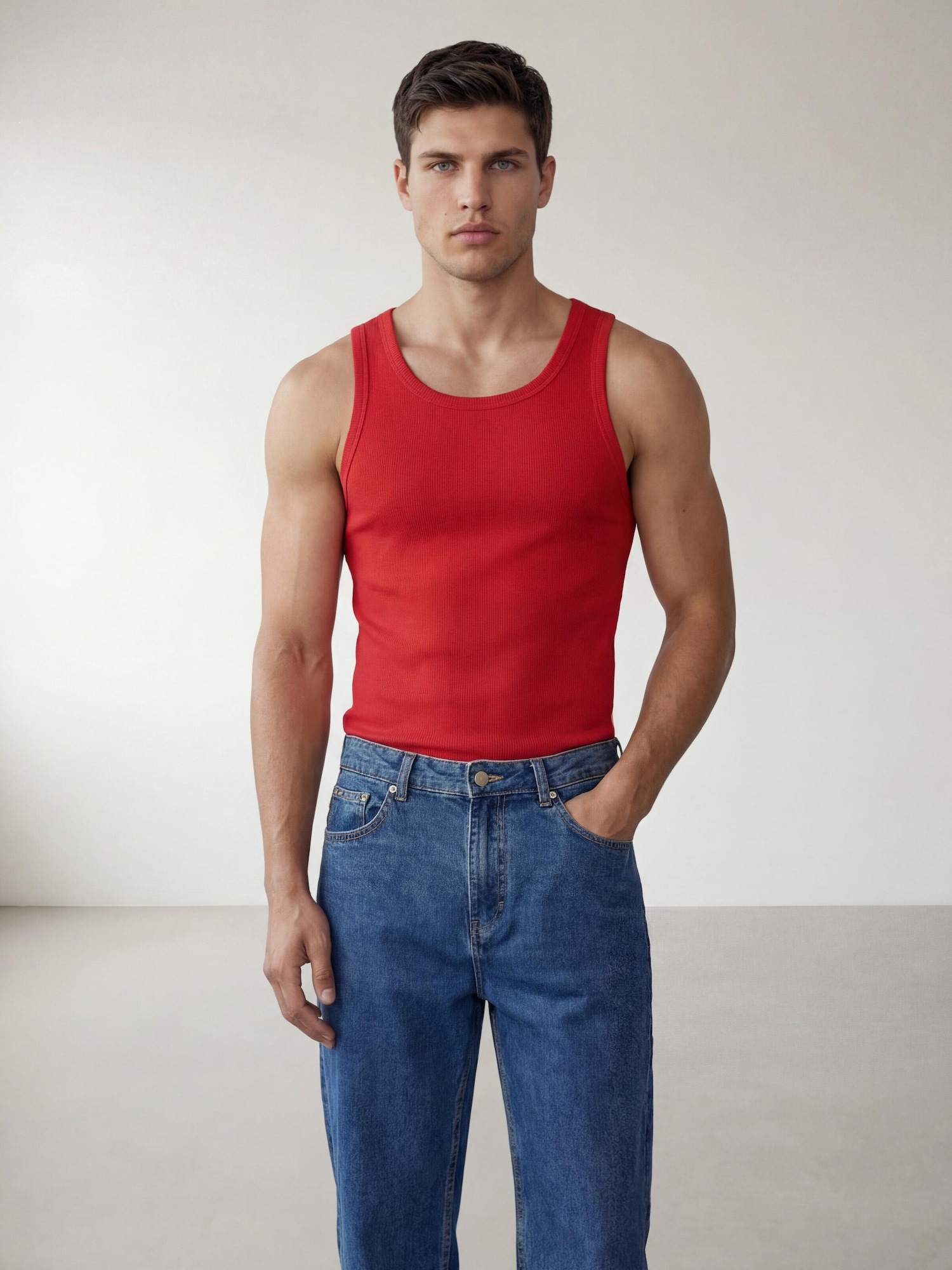 ARMIE Majica 'The Peter Muscle-Fit Ribbed Tanktop' crvena