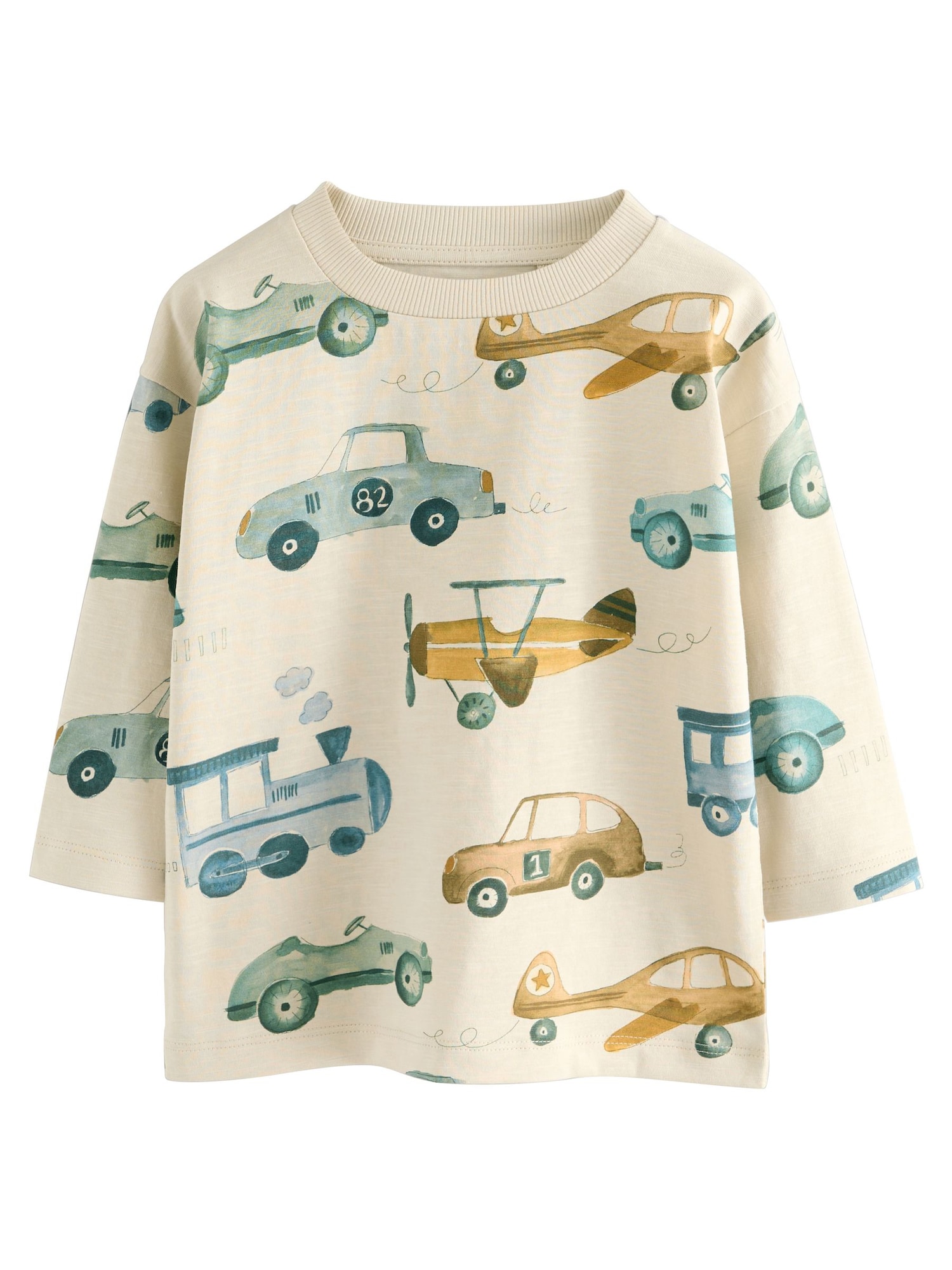 Next Tricou  albastru porumbel / galben muștar / alb