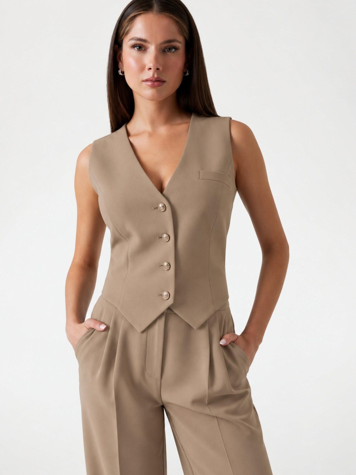 GUESS Chaleco para traje 'W5YH55WGHC2' beige oscuro – imagen 2