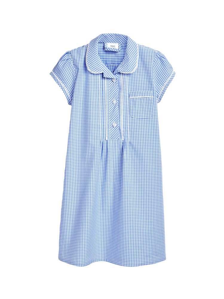 Next Kleid Mädchen Größe 128 blau / weiß