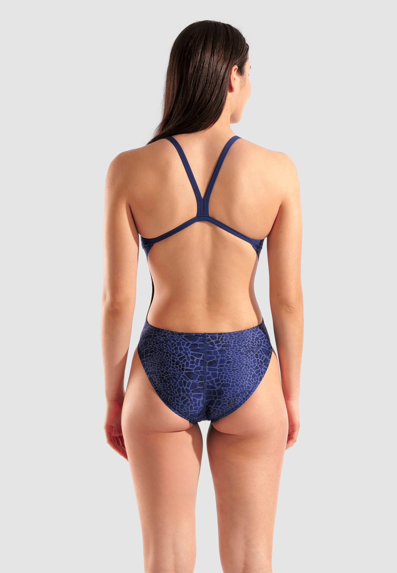 ARENA Traje de baño 'SNAKESKIN CHALLENGE BACK' navy / azul paloma / azul oscuro – imagen 3