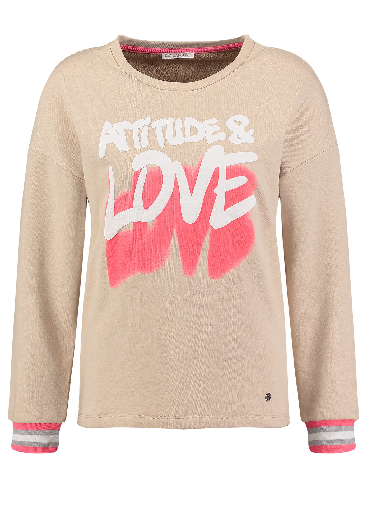 Key Largo Bluză de molton Attitude  bej / roz / alb