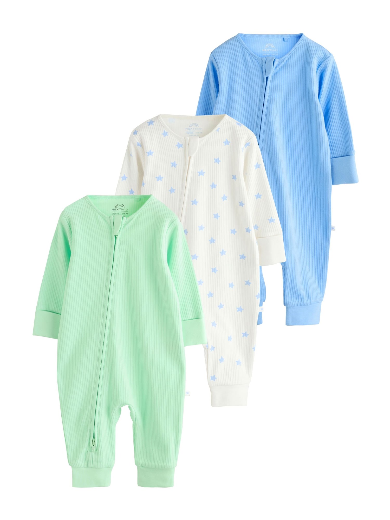 Next Pijamale  azur / verde deschis / alb