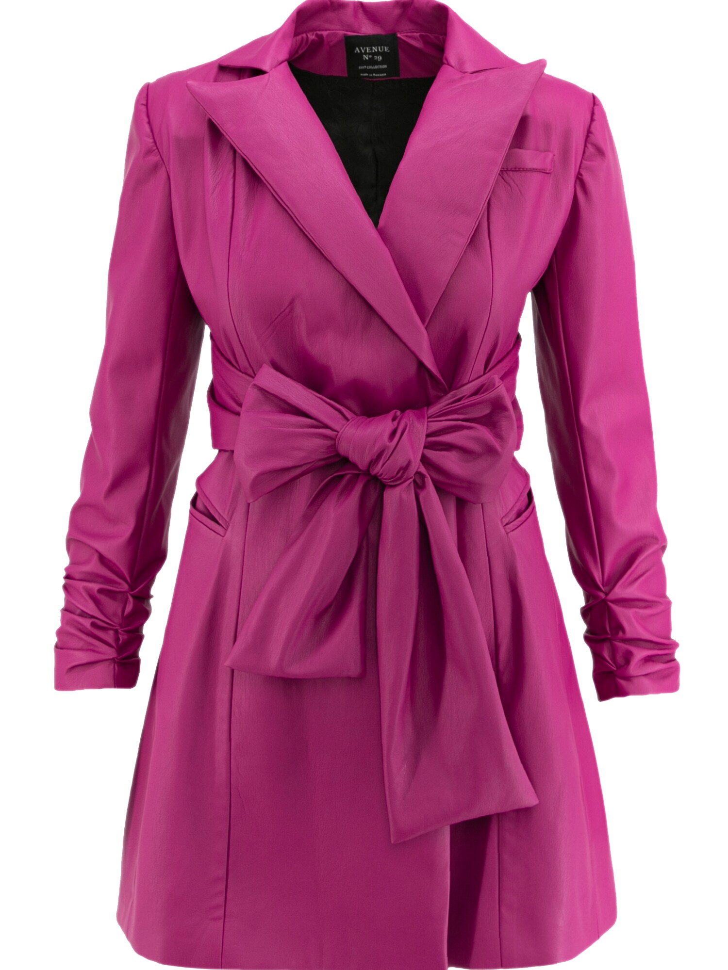 AVENUE N°29 Blazer 'Eco Leather Blazer Dress With Bow'  fucsia