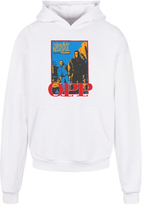 Merchcode Sweatshirt ‘Naughty By Nature – OPP Vint’ Oranje / Rood / Zwart / Wit