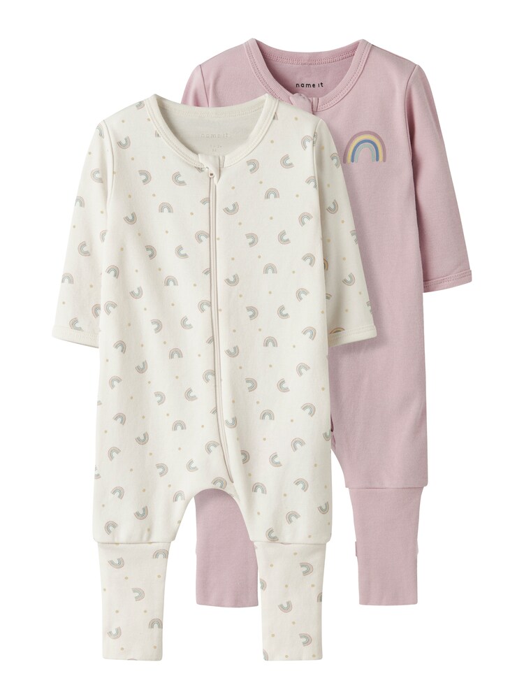 NAME IT Schlafanzug Mädchen Größe 86 blau / altrosa / wollweiß