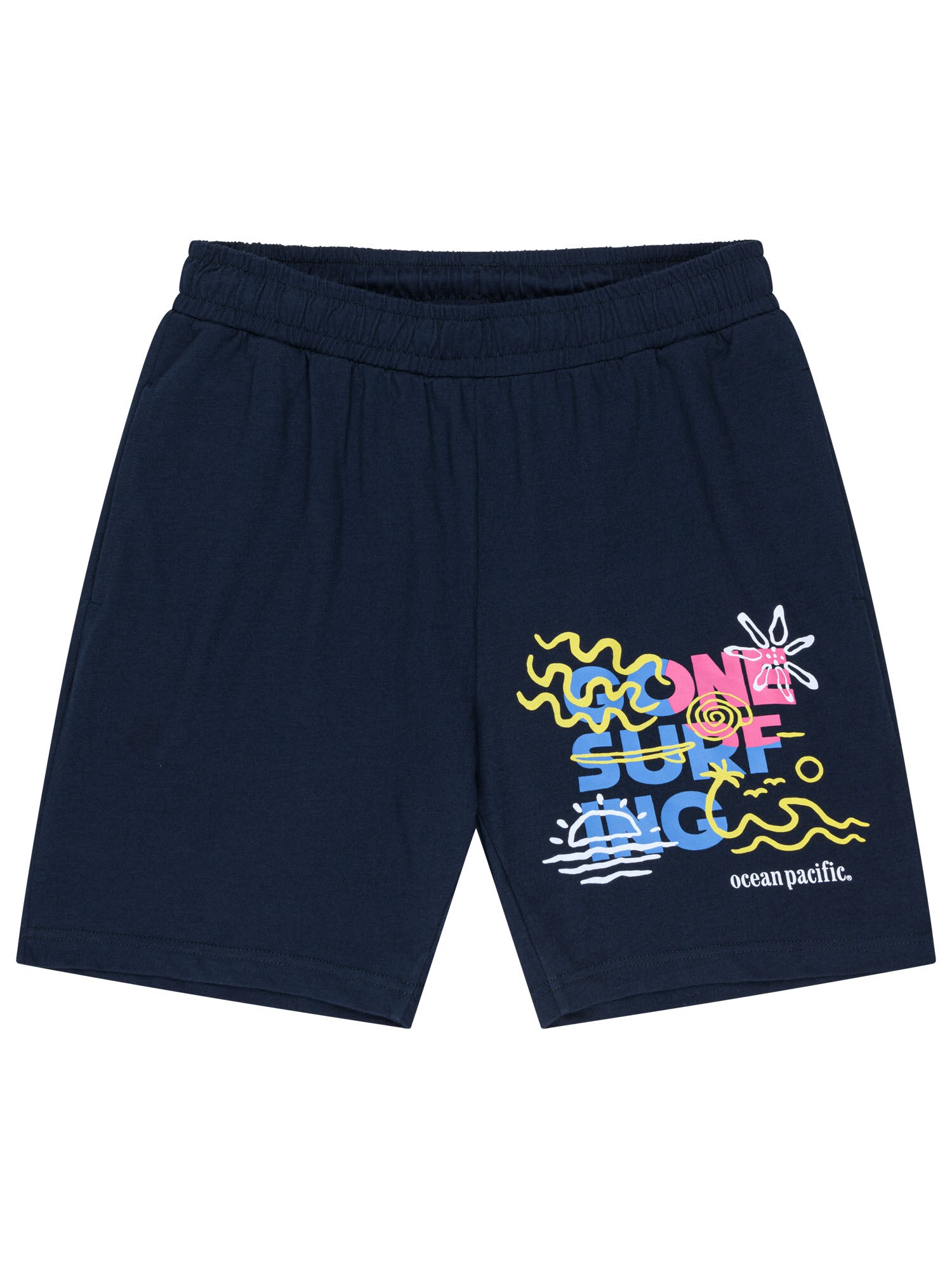 Ocean Pacific Pantaloni albastru / bleumarin / galben / roz zmeură