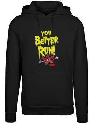 F4NT4STIC Sweatshirt ‘Stranger Things You Better Run Netflix TV Series’ Geel / Rosa / Rood / Zwart