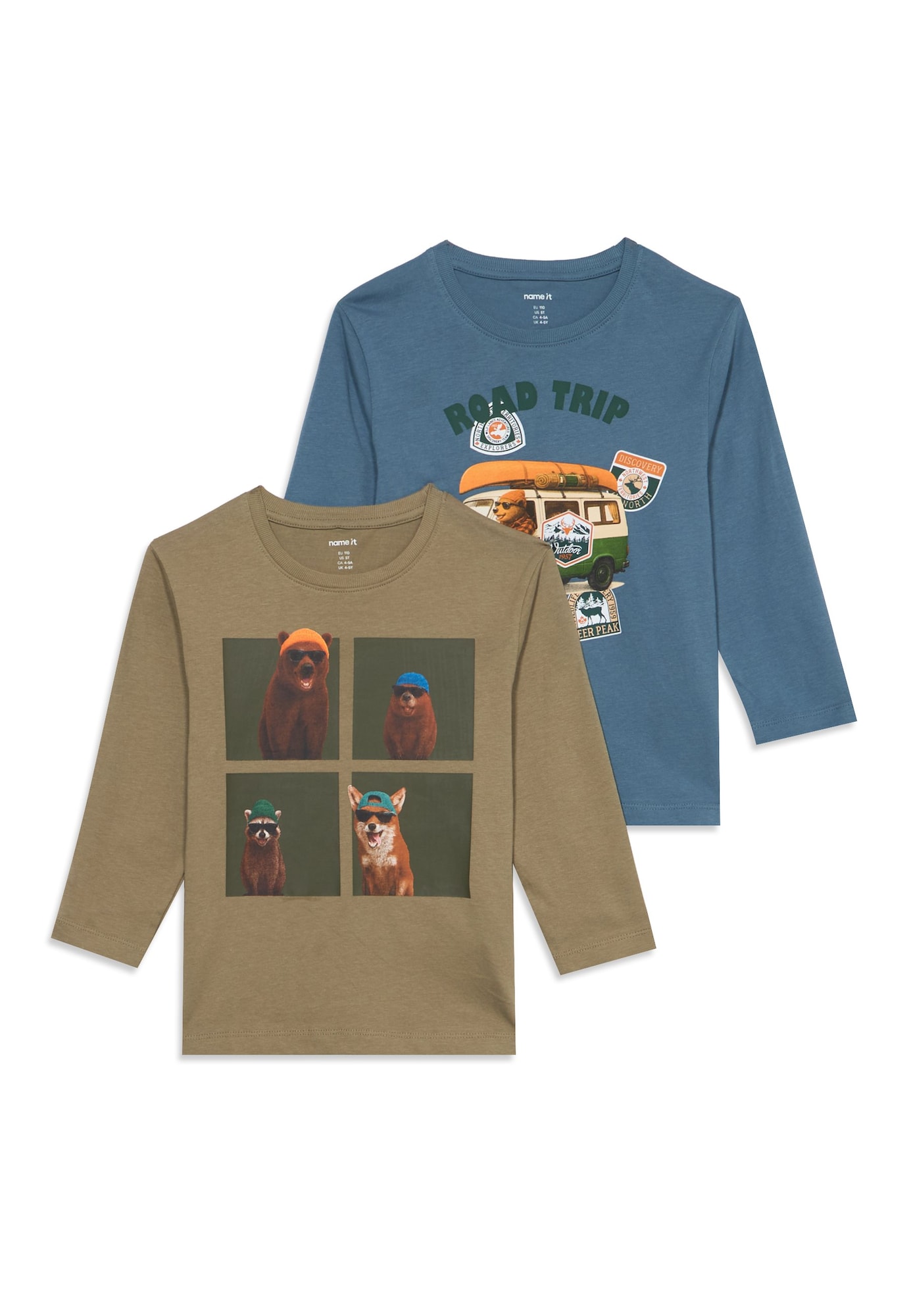NAME IT Tricou NMMVOTO bleumarin / brocart / verde pin / portocaliu homar