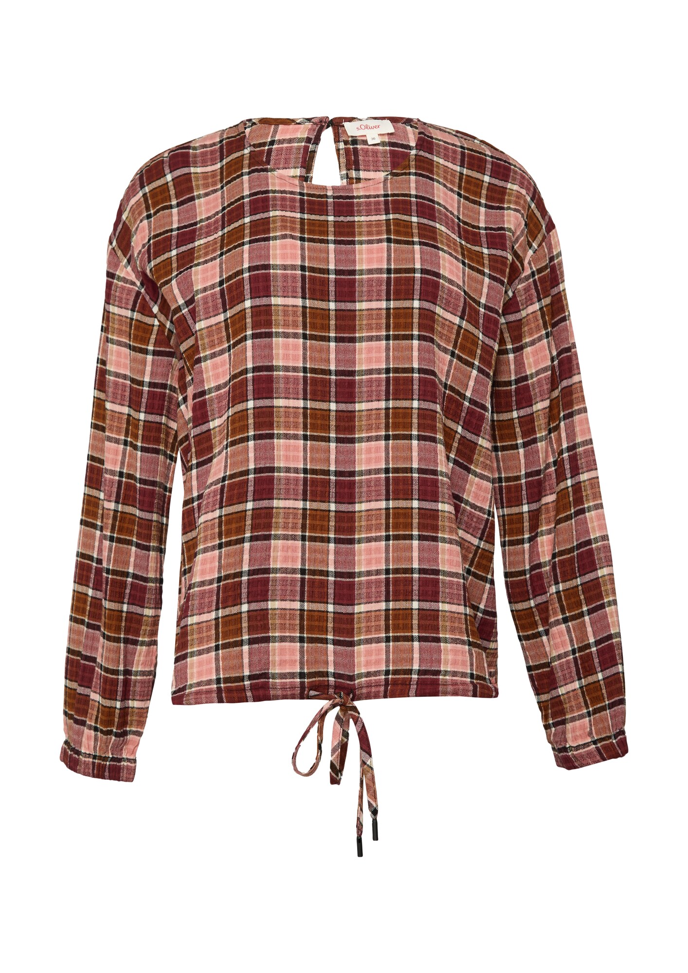 S.Oliver Blouse Karamel / Rosa / Wijnrood / Zwart