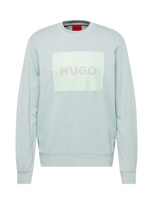 HUGO Sweatshirt ‘Duragol’ Lichtgrijs / Pastelgroen