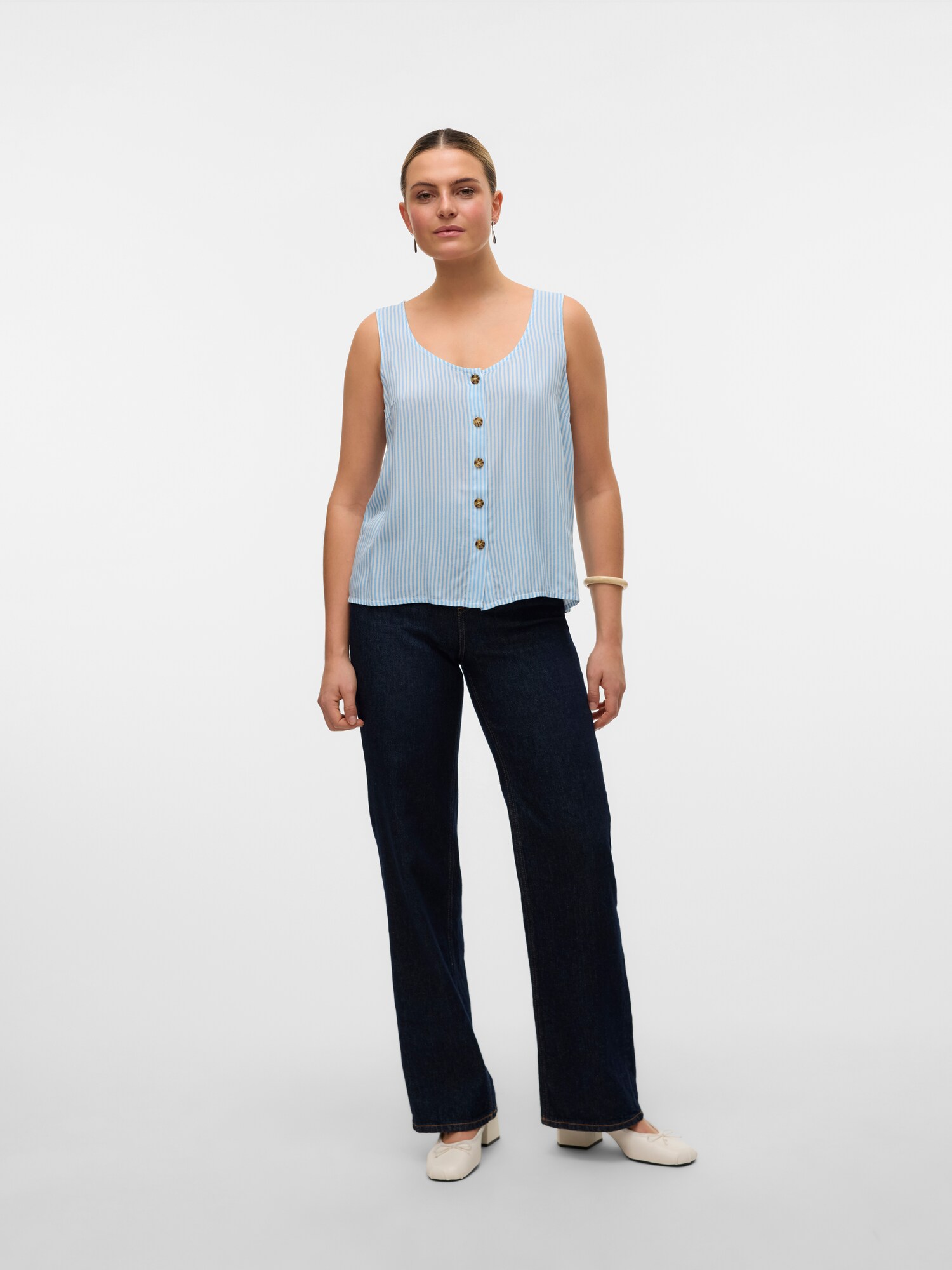 VERO MODA Blúzka 'VMBumpy' svetlomodrá / biela (obrázok 5)