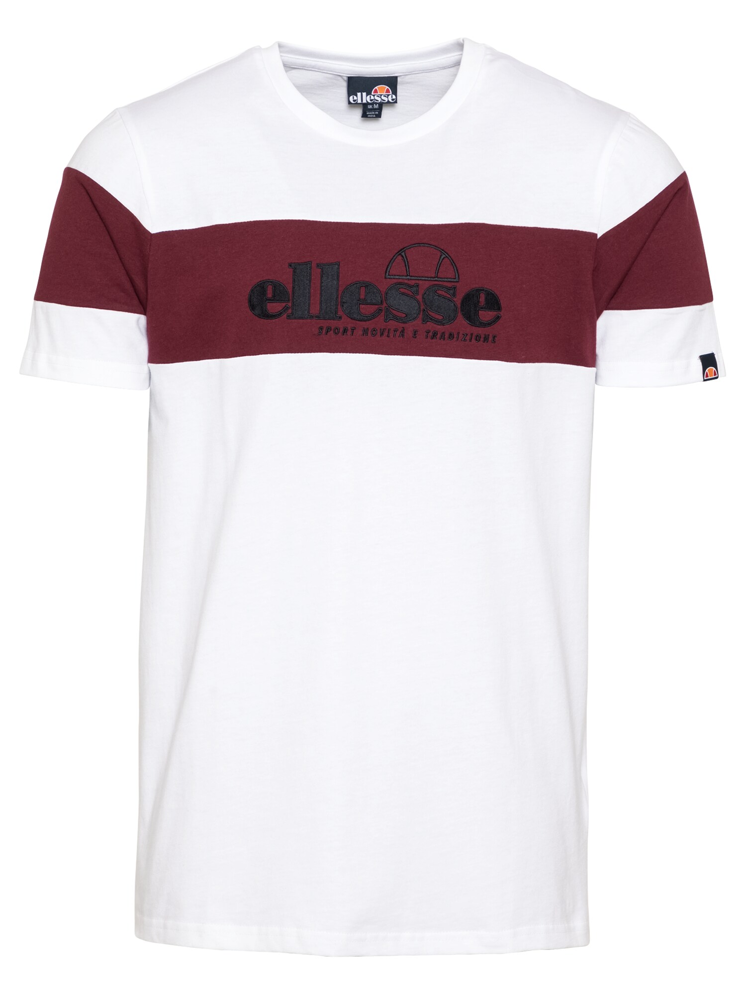 ELLESSE Marškinėliai 'Nossa'  balta / vyšninė spalva / juoda