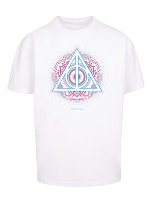 F4NT4STIC Shirt ‘Harry Potter Neon Deathly’ Blauw / Lila / Wit