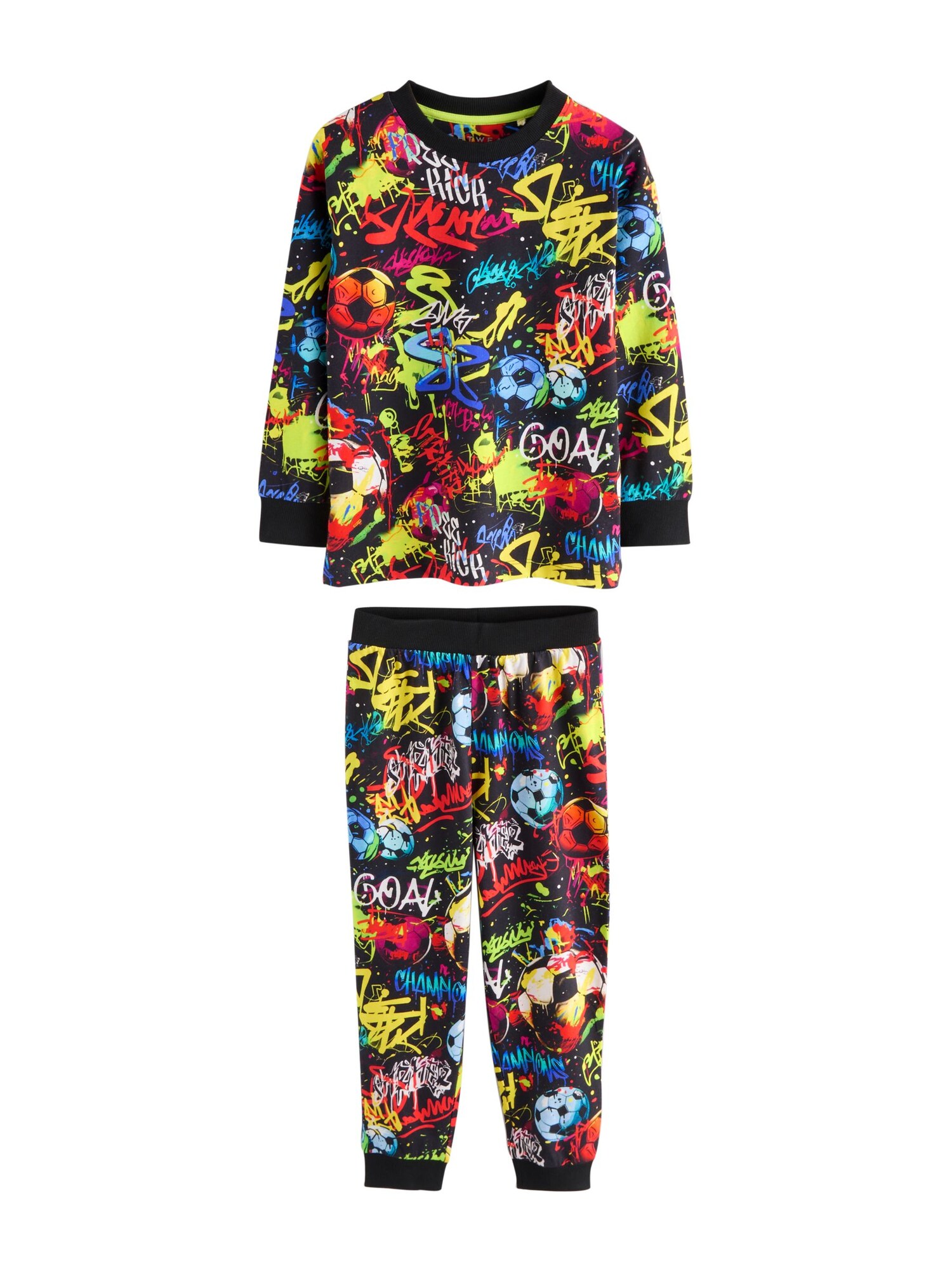 Next Pijamale  albastru / verde neon / roșu / negru