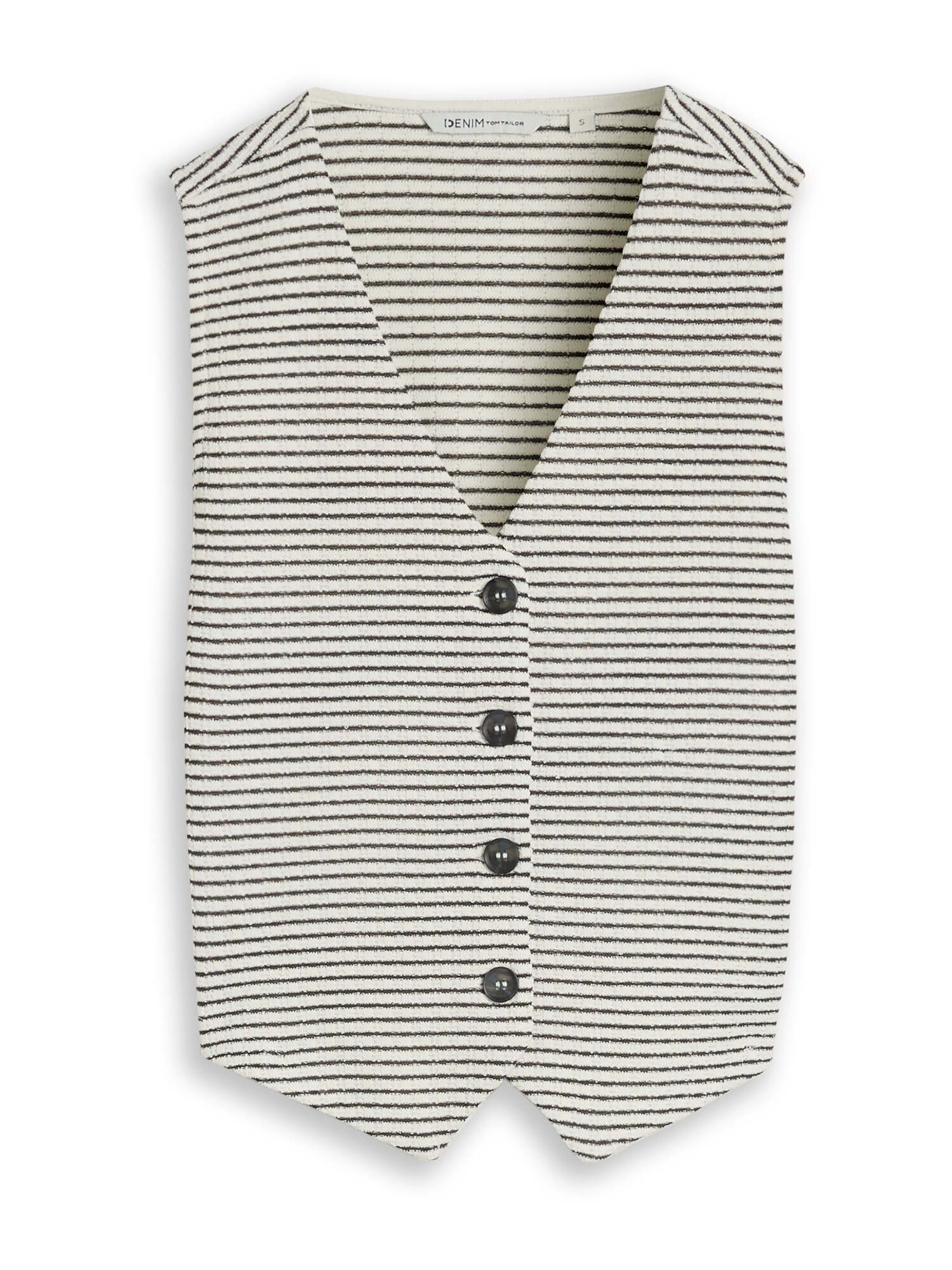 TOM TAILOR DENIM Vestă  negru / alb