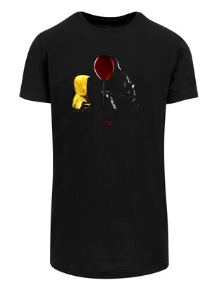 F4NT4STIC Shirt ‘IT Film ES Stephen King Georgie Balloon’ Honing / Lichtgrijs / Wijnrood / Zwart