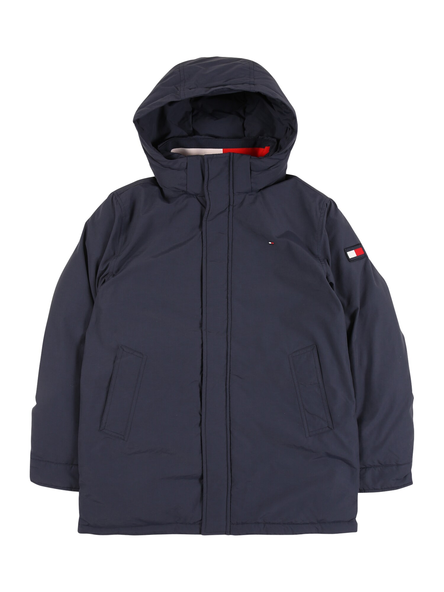 TOMMY HILFIGER Demisezoninė striukė  nakties mėlyna / balta / ugnies raudona