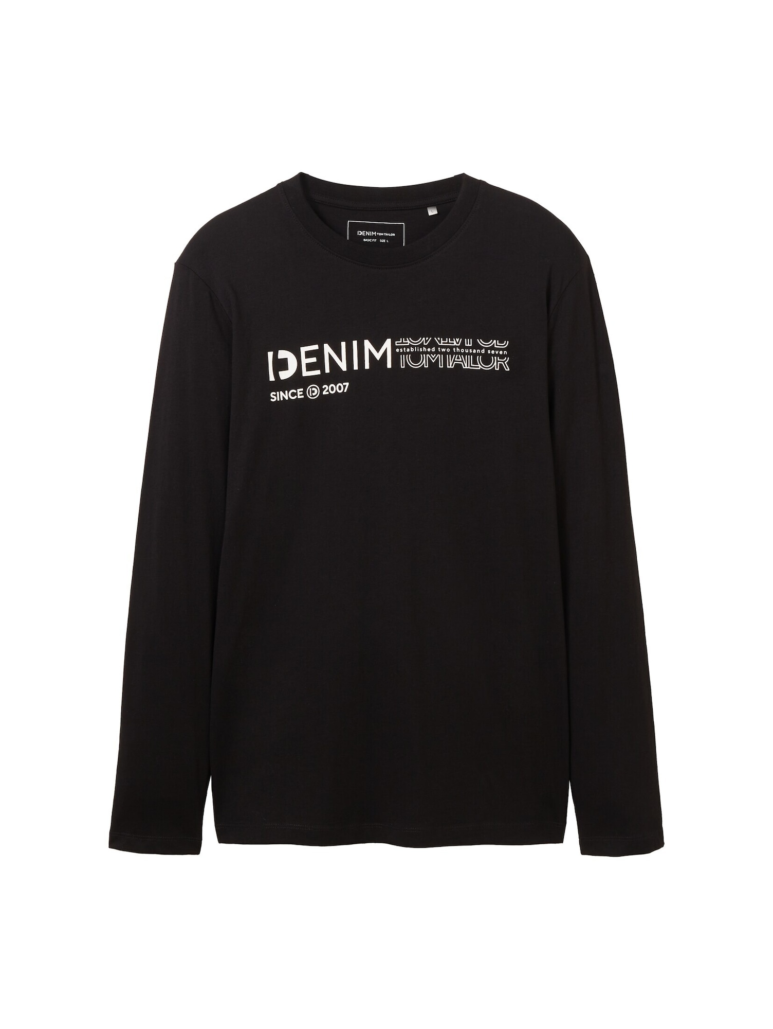 TOM TAILOR DENIM Tricou negru / alb