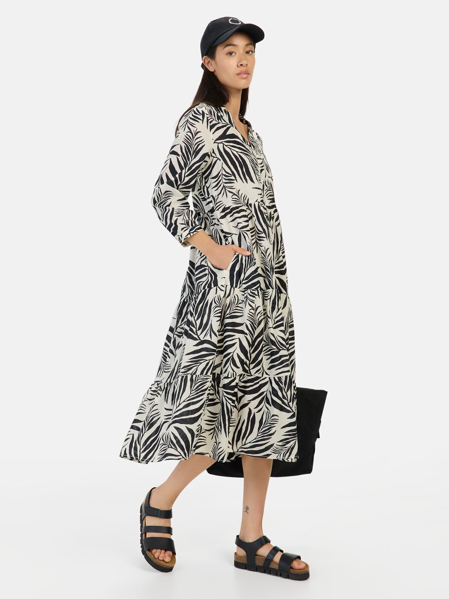 Thumbnail - Mittellanges Sommerkleid mit Allover-Print
