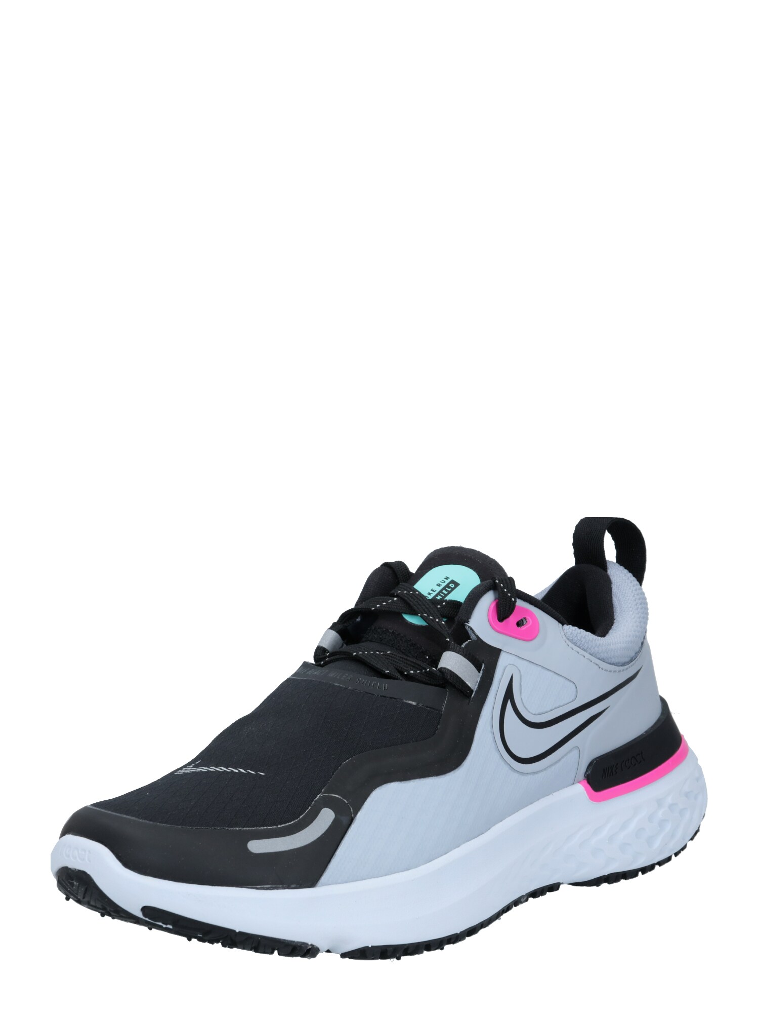 NIKE Bėgimo batai 'React Miler Shield'  rožinė / juoda / šviesiai mėlyna