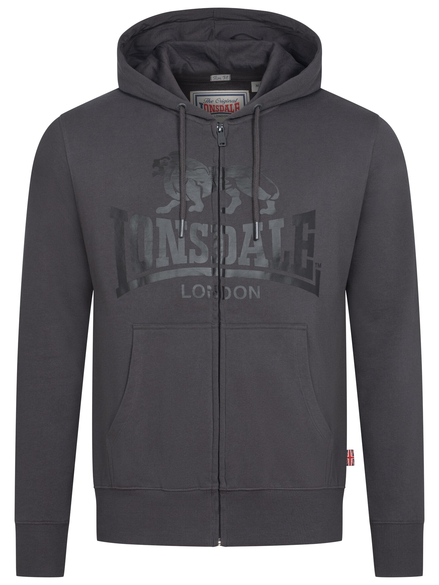 LONSDALE Hanorac Krafty  gri metalic / negru