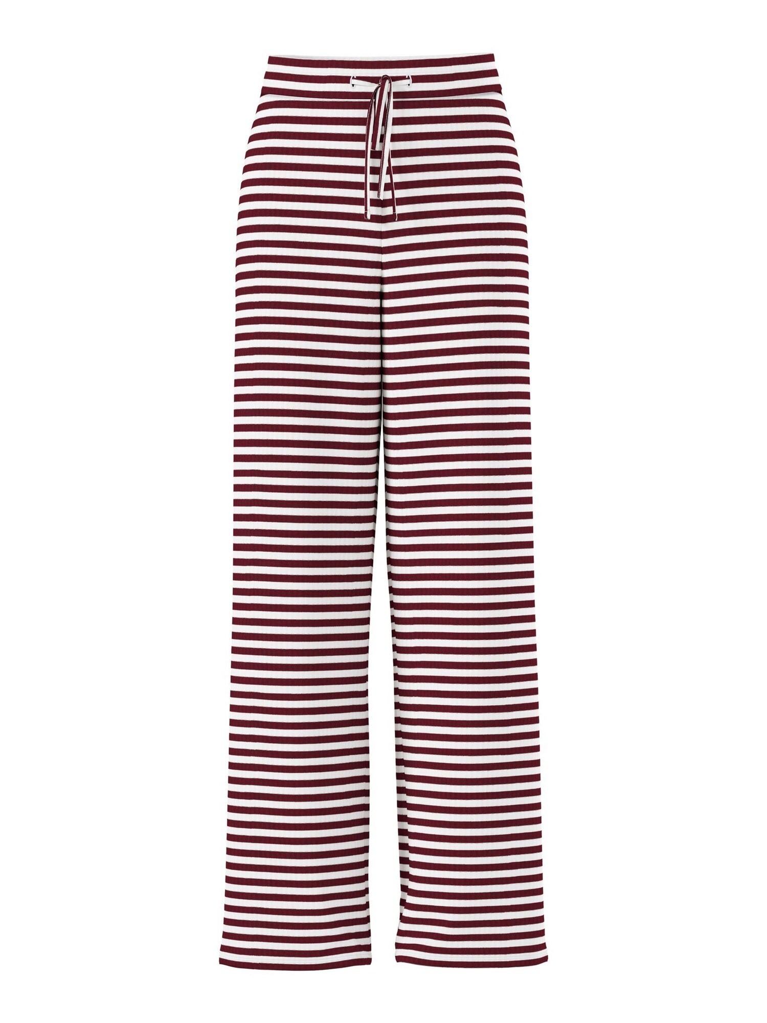 PIECES Pantalón 'PCLaya' rojo vino / blanco