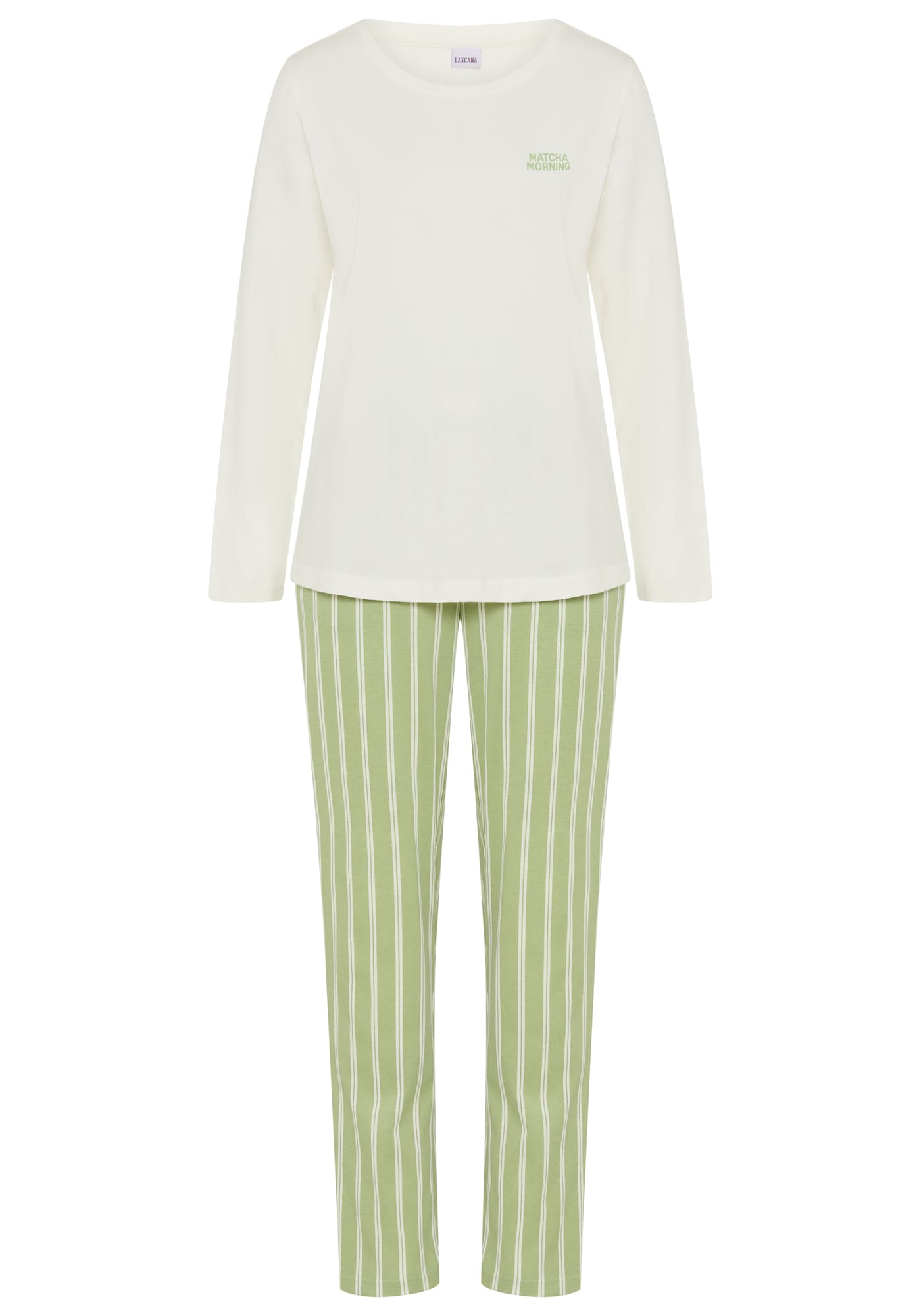 LSCN by LASCANA Pijama ecru / verde deschis