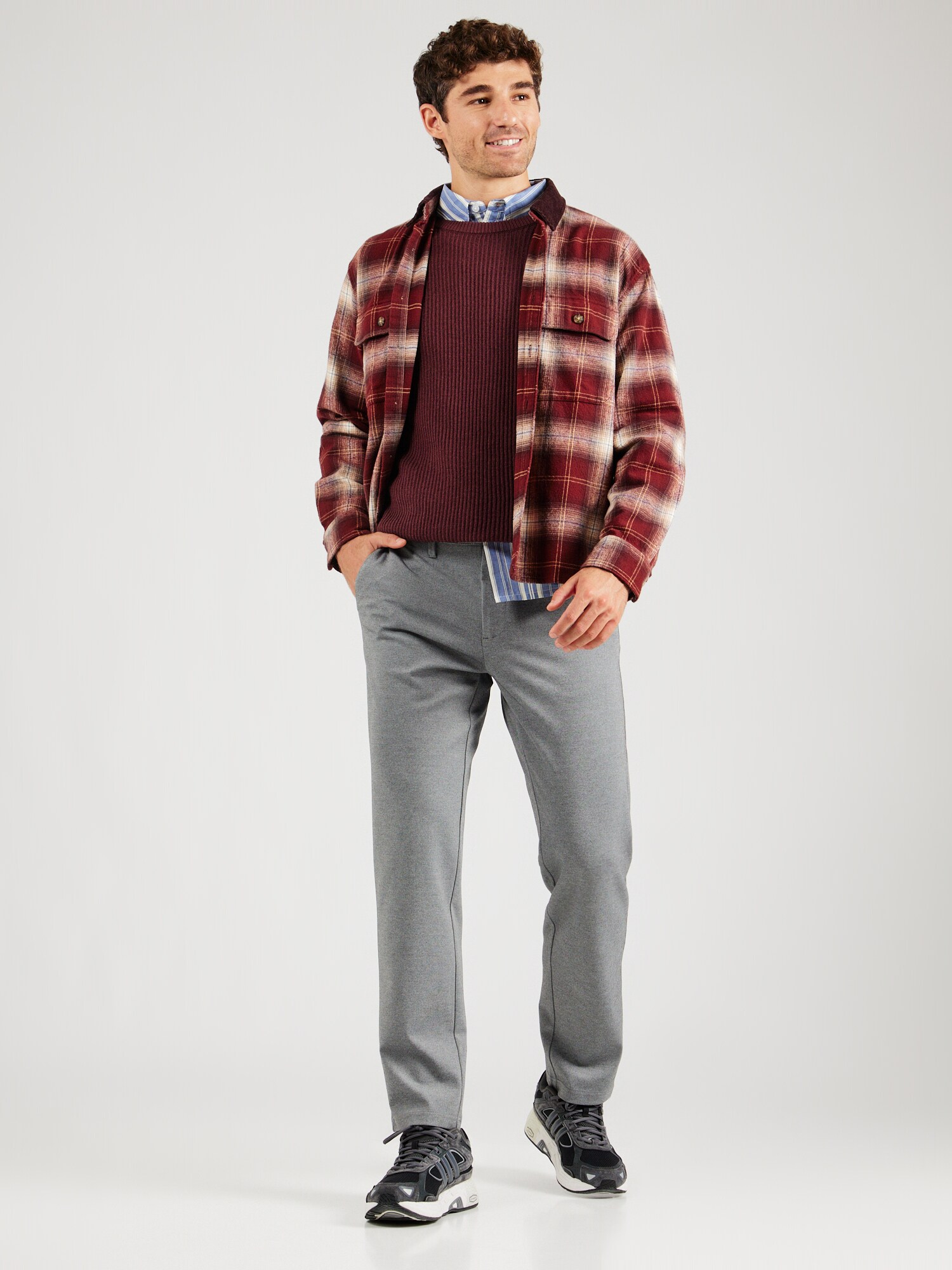 Only & Sons Chino nohavice 'ONSMark' sivá melírovaná (obrázok 4)