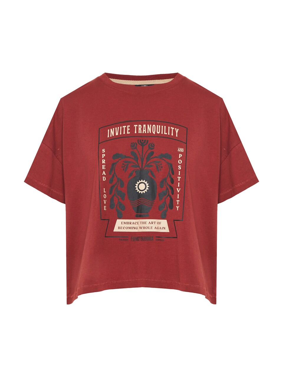 T-shirt rostbrun / svart