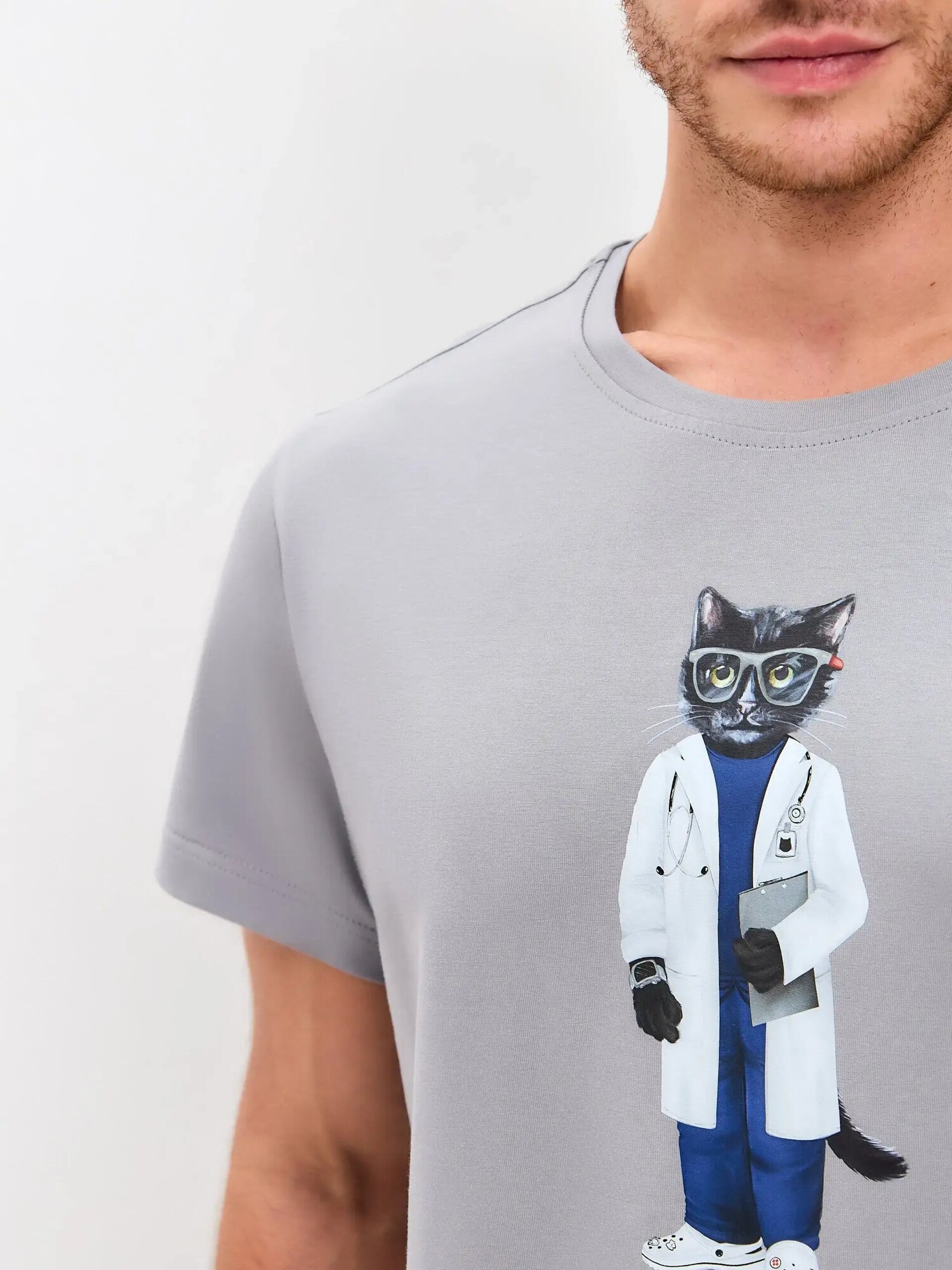 Cat e Lolette Tričko 'Doctor Cat'  sivá (obrázok 4)