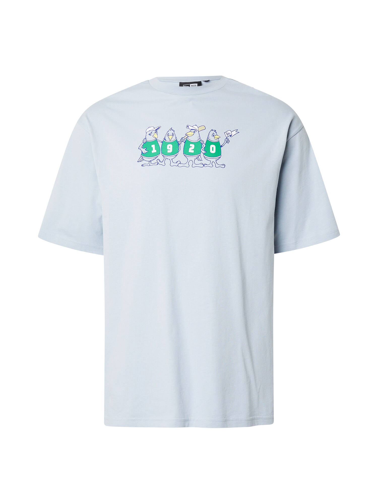 NEW ERA Tricou 'NE CHARACTER'  albastru pastel / galben / verde / negru