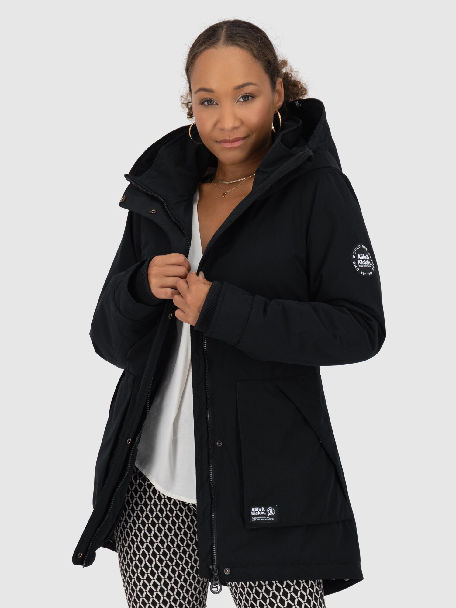 Alife and Kickin Téli parka 'Flora'  fekete termék 2. képe