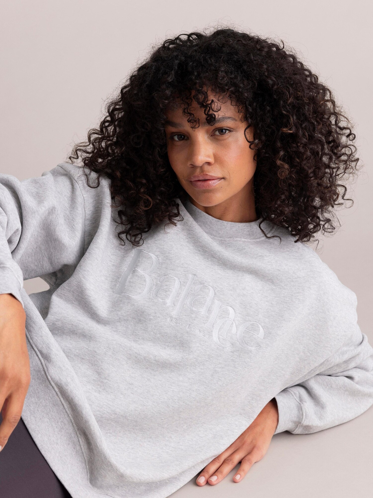 Hey Honey Sudadera 'Sweater Cotton'  gris moteado