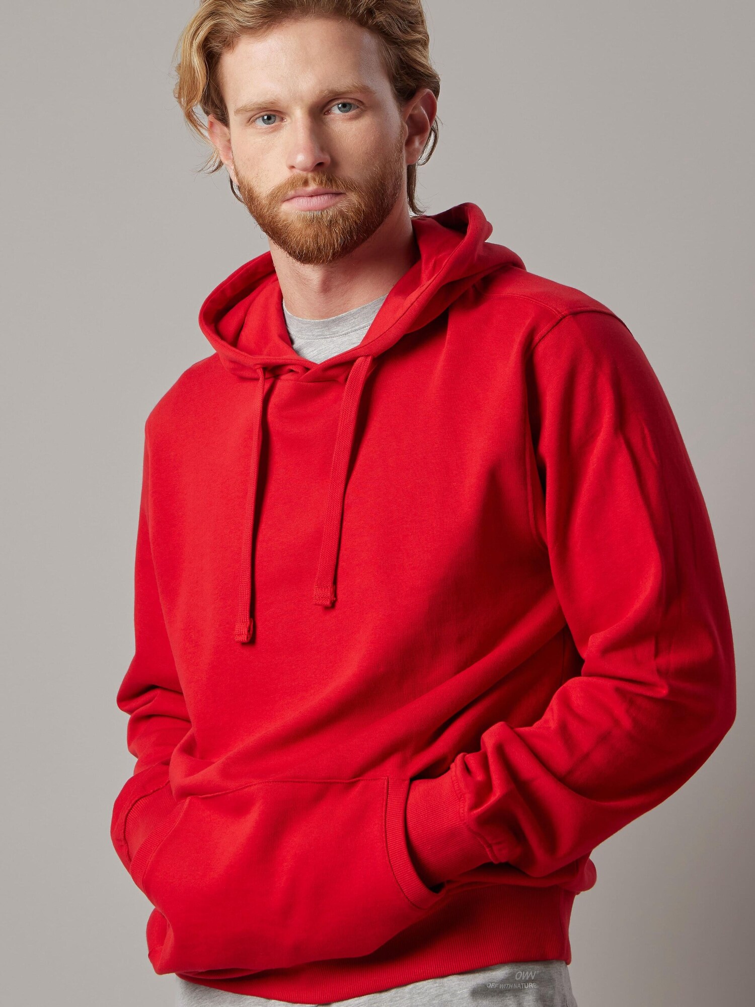 OWN Off With Nature Felpa 'Felpa Felpata con Cappuccio' rosso