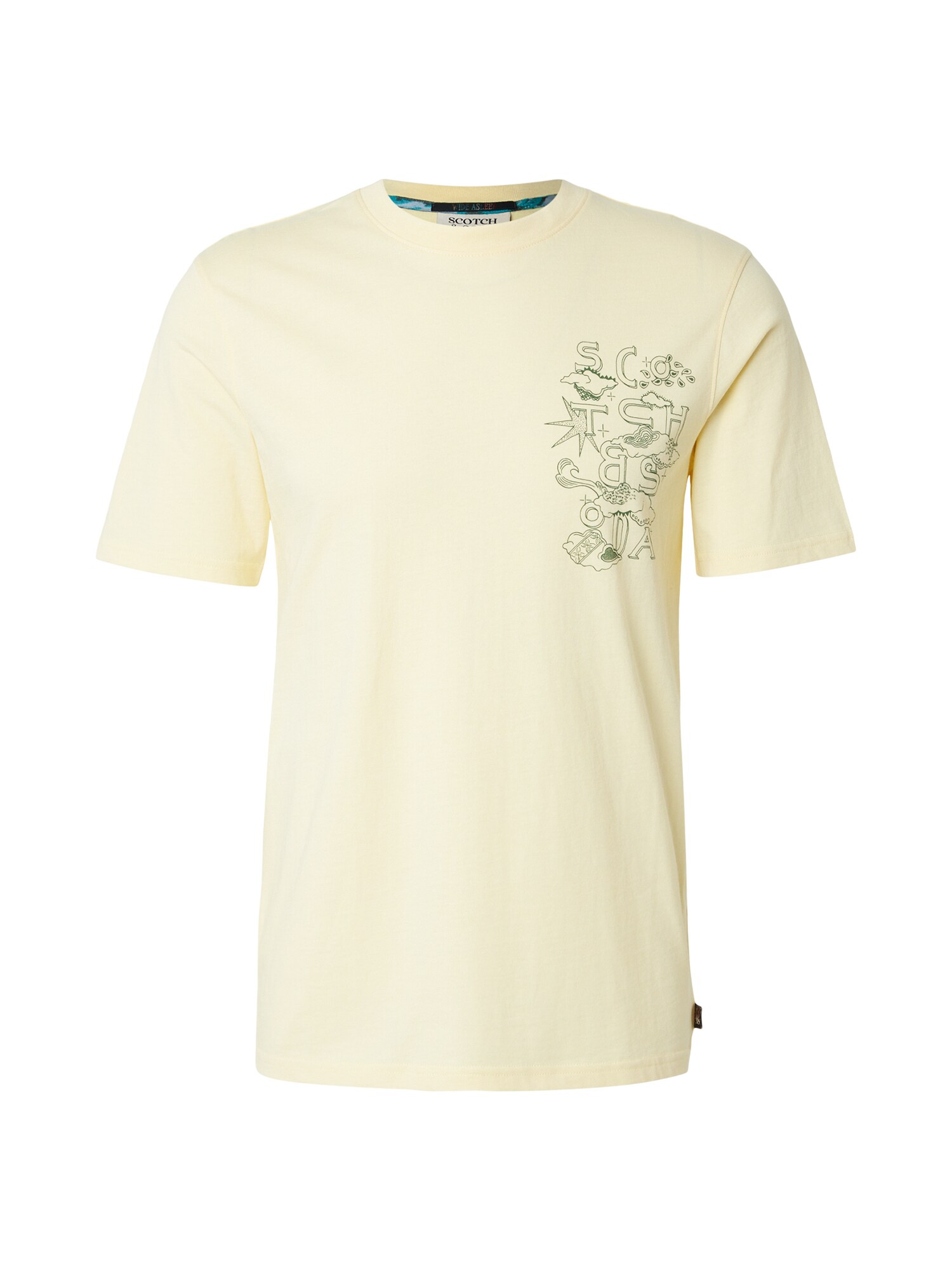 SCOTCH & SODA Tricou galben deschis / verde
