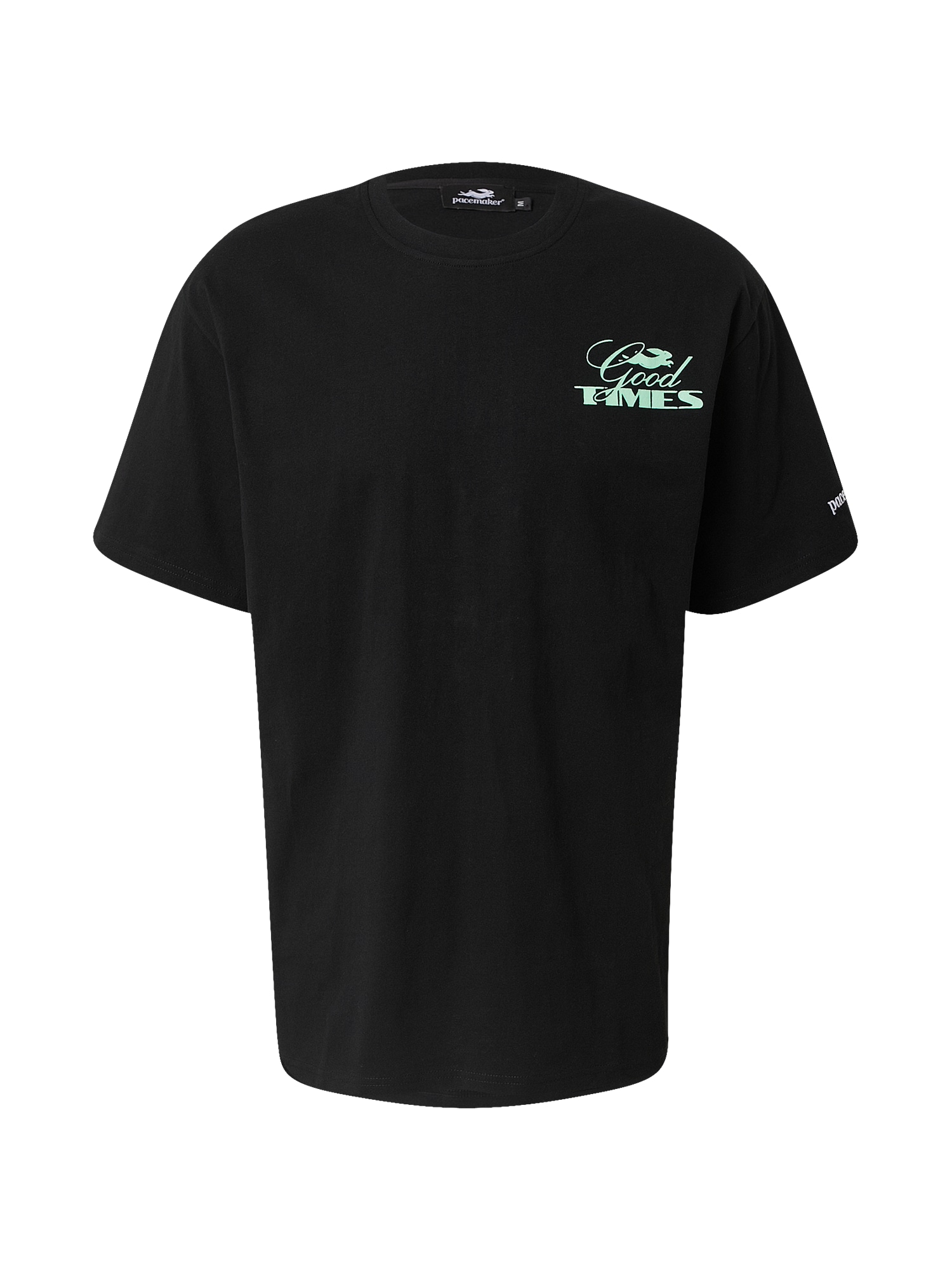 Pacemaker Marškinėliai 'GOOD TIMES' juoda / balta / šviesiai žalia